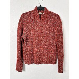 Barry Bricken Women's Knit Cardigan Size Large Wool Silk Blend Sweater Mock Neck